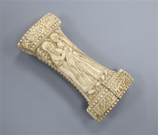 A 19th century marine ivory Persian dagger handle